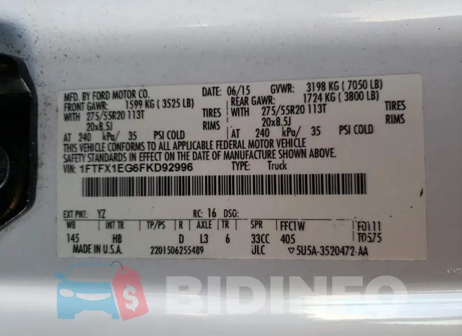 1FTFX1EG6FKD92996 Photo# 12