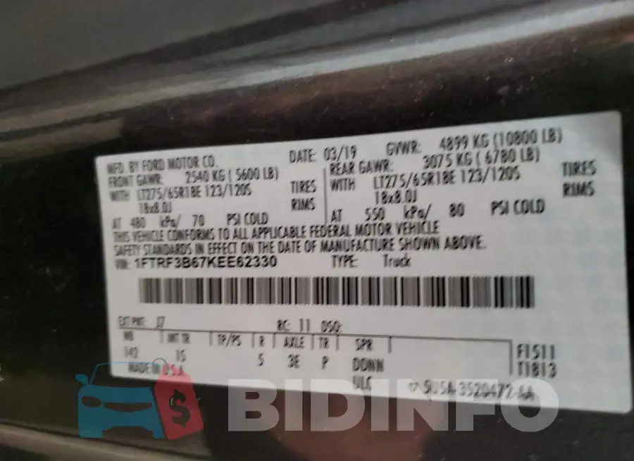 1FTRF3B67KEE62330 Photo# 13