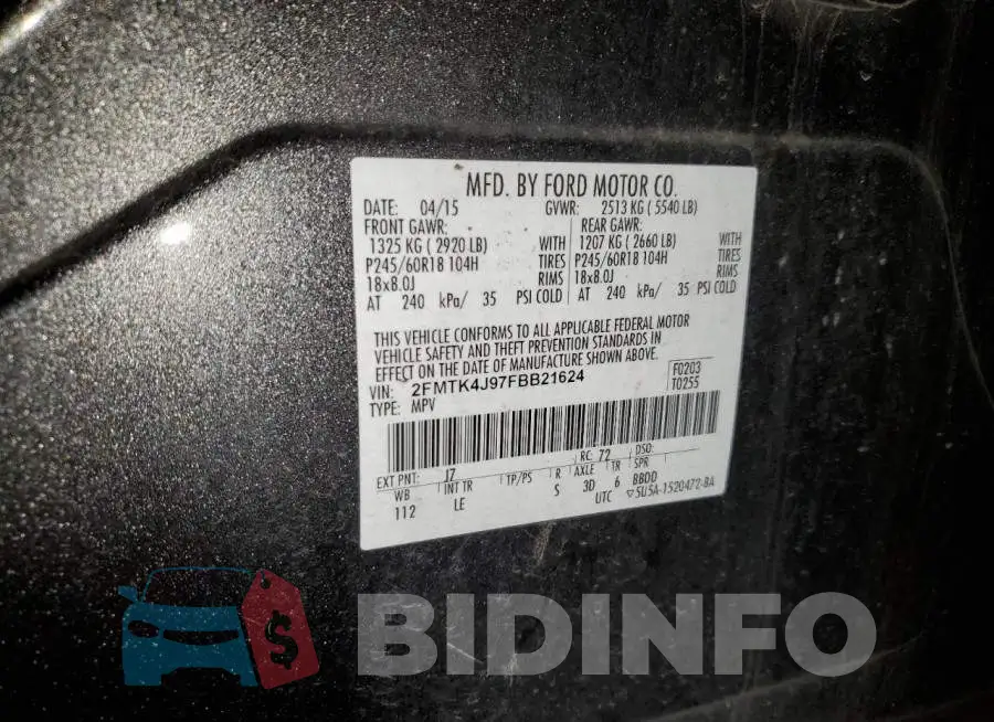 2FMTK4J97FBB21624 Photo# 13