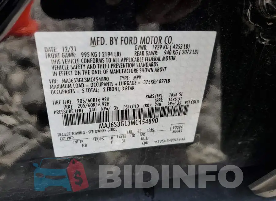 MAJ6S3GL3MC454890 Photo# 13