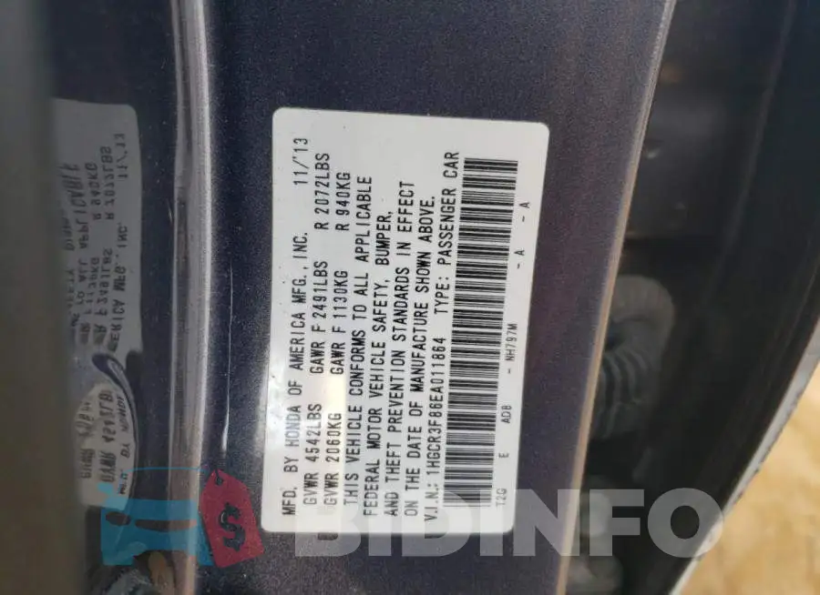 1HGCR3F86EA011864 Photo# 12