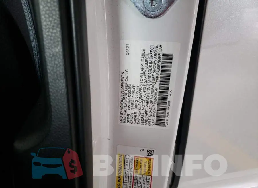 1HGCV1F18MA060047 Photo# 12