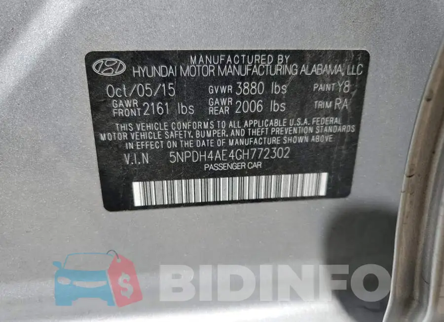5NPDH4AE4GH772302 Photo# 12