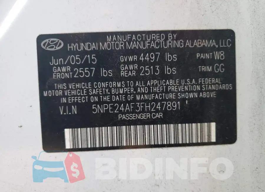 5NPE24AF3FH247891 Photo# 12