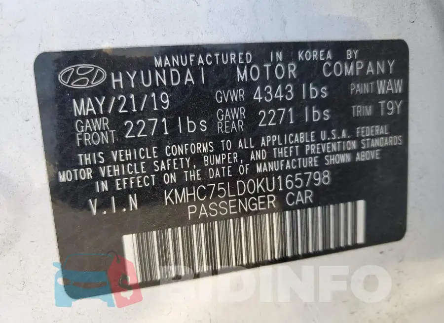 KMHC75LD0KU165798 Photo# 13