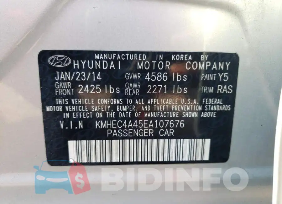 KMHEC4A45EA107676 Photo# 12