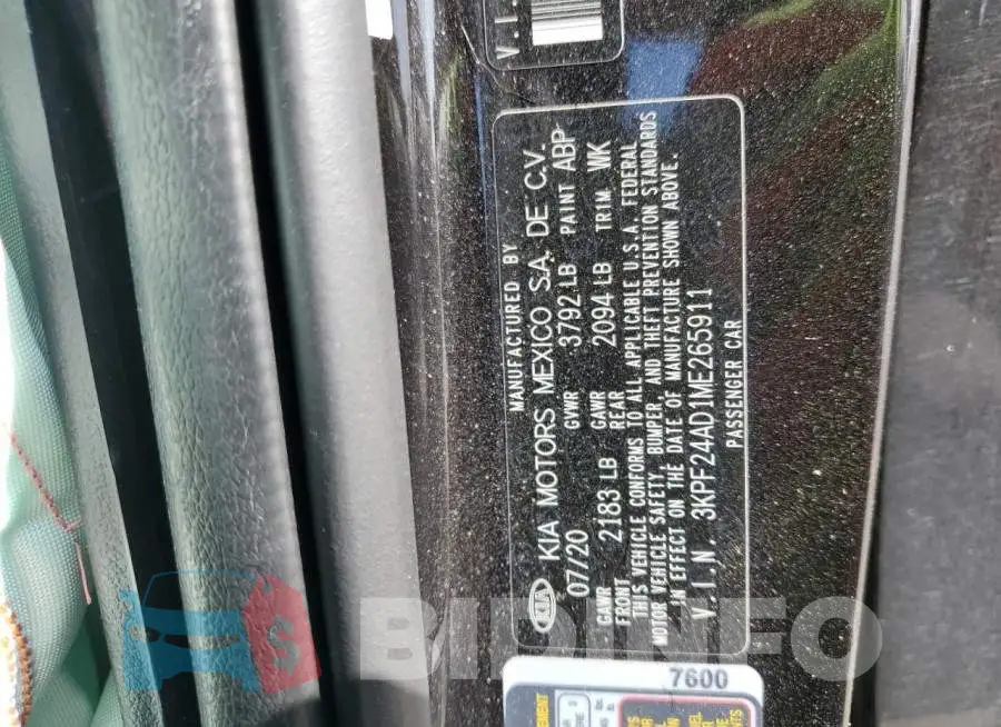 3KPF24AD1ME265911 Photo# 12