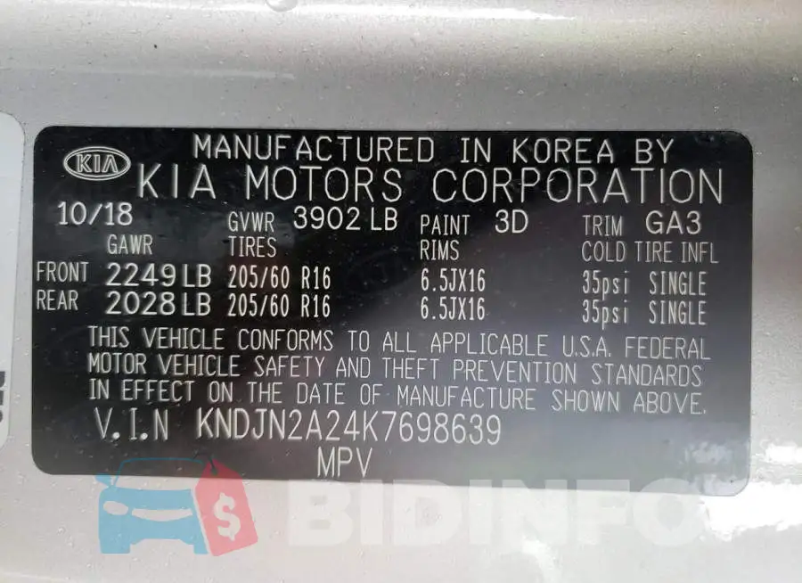 KNDJN2A24K7698639 Photo# 13