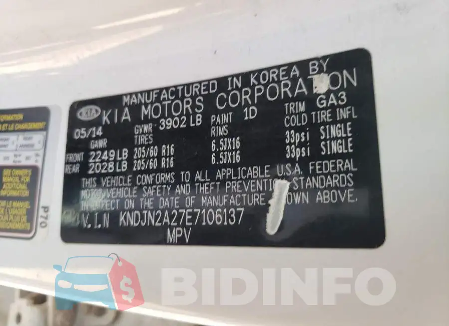 KNDJN2A27E7106137 Photo# 12
