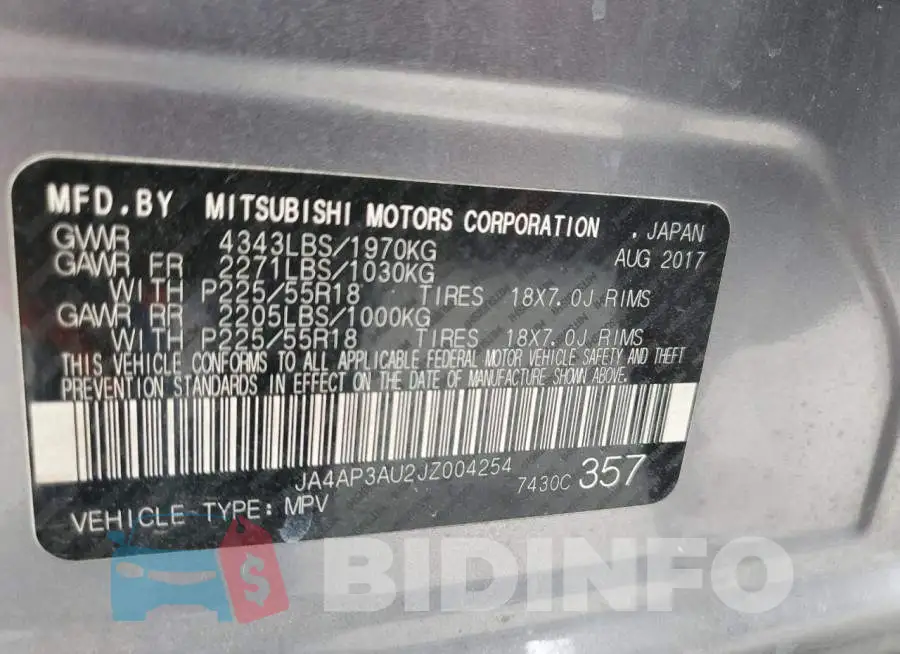 JA4AP3AU2JZ004254 Photo# 12