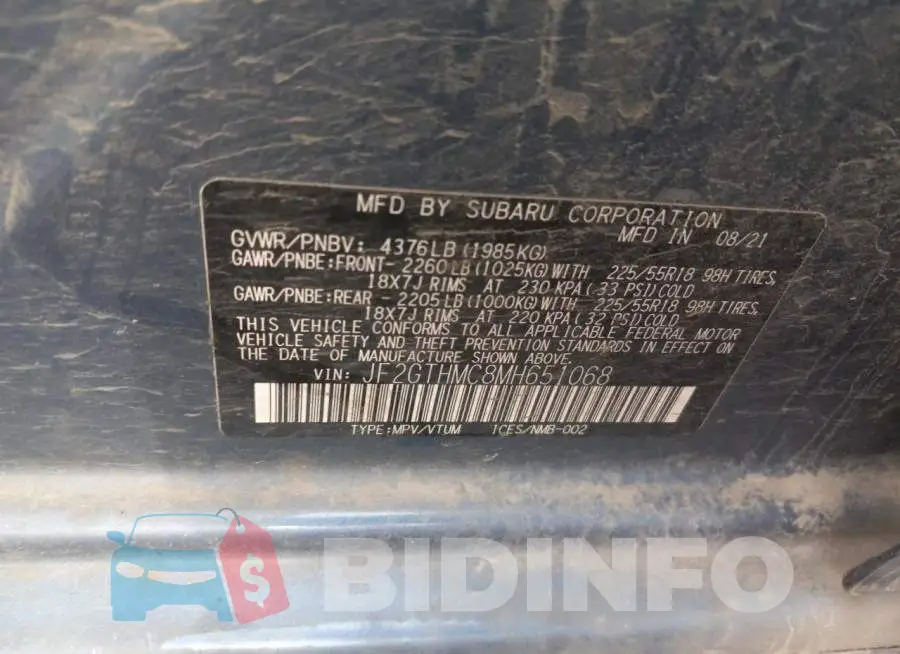 JF2GTHMC8MH651068 Photo# 12