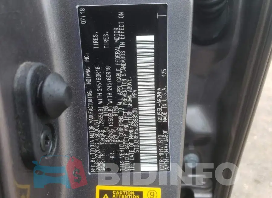 5TDJZRFH5JS898508 Photo# 12