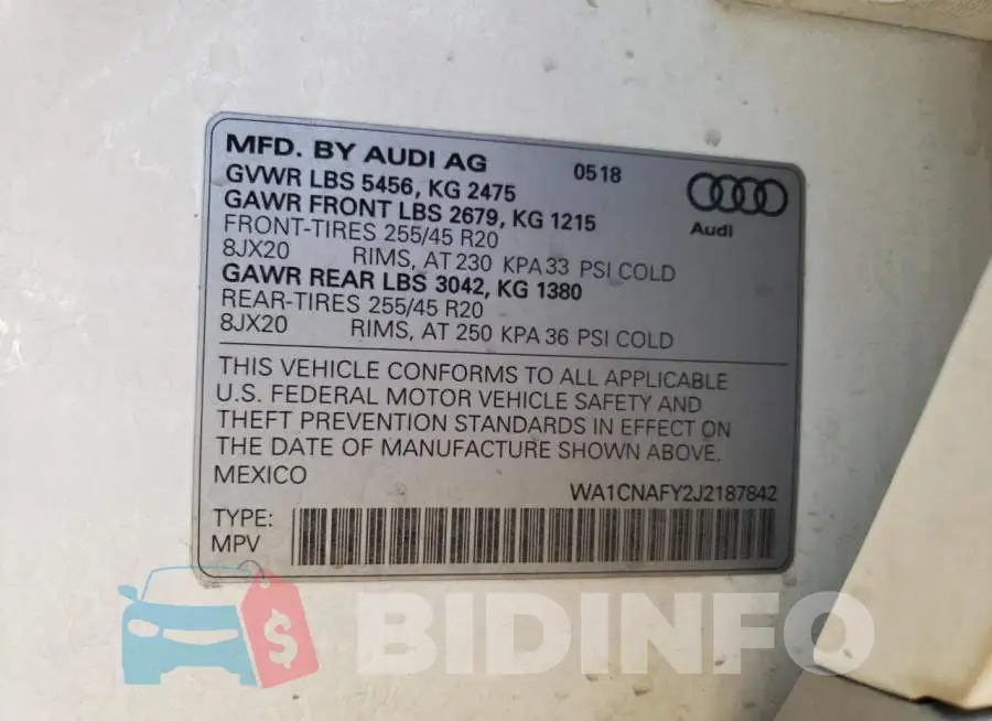 WA1CNAFY2J2187842 Photo# 13
