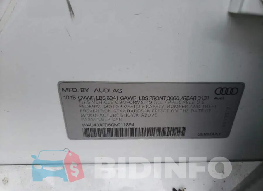 WAU43AFD6GN011894 Photo# 12