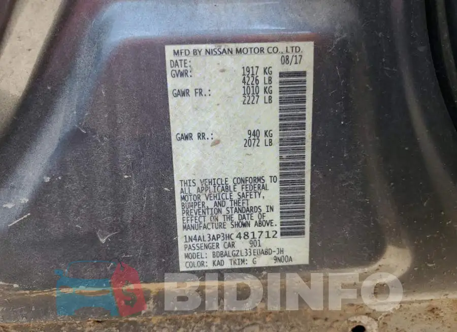 1N4AL3AP3HC481712 Photo# 13
