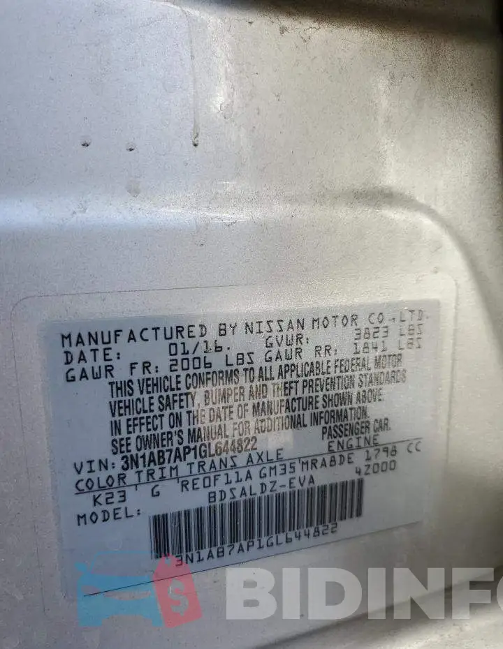 3N1AB7AP1GL644822 Photo# 12