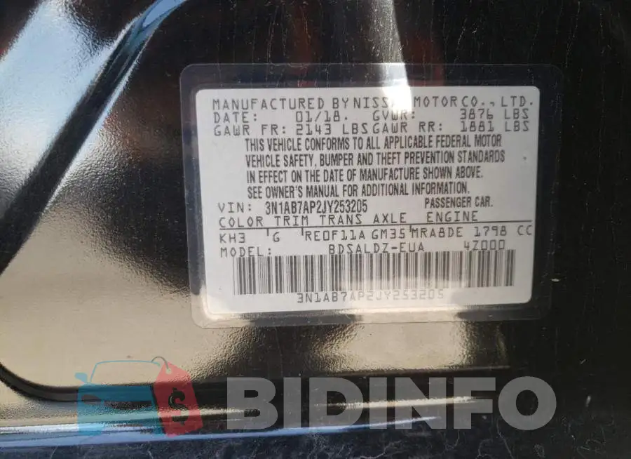 3N1AB7AP2JY253205 Photo# 12