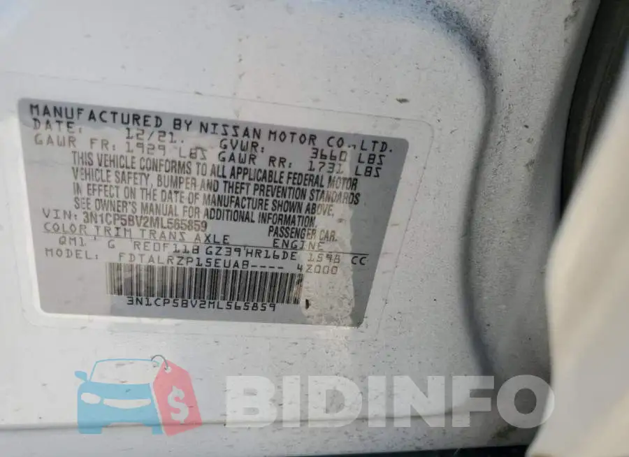 3N1CP5BV2ML565859 Photo# 12