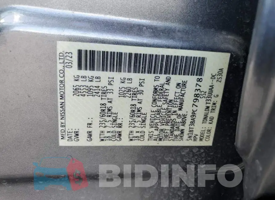 5N1BT3BA9PC798378 Photo# 14