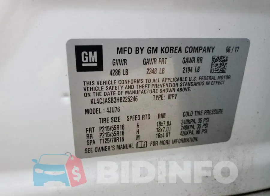 KL4CJASB3HB225246 Photo# 14