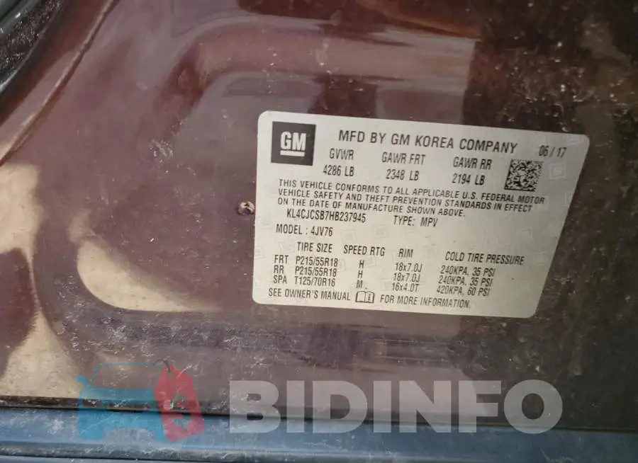 KL4CJCSB7HB237945 Photo# 13