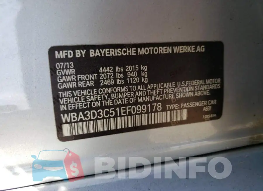 WBA3D3C51EF099178 Photo# 12