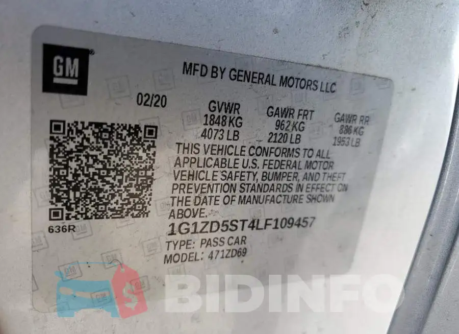 1G1ZD5ST4LF109457 Photo# 12