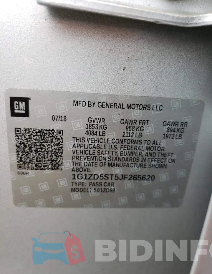 1G1ZD5ST5JF265620 Photo# 12