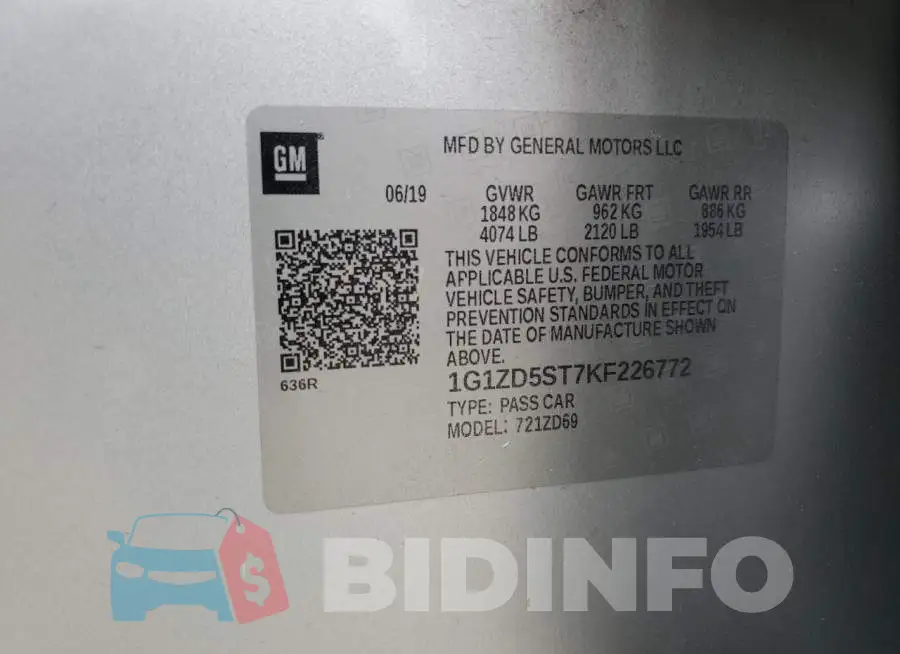1G1ZD5ST7KF226772 Photo# 12
