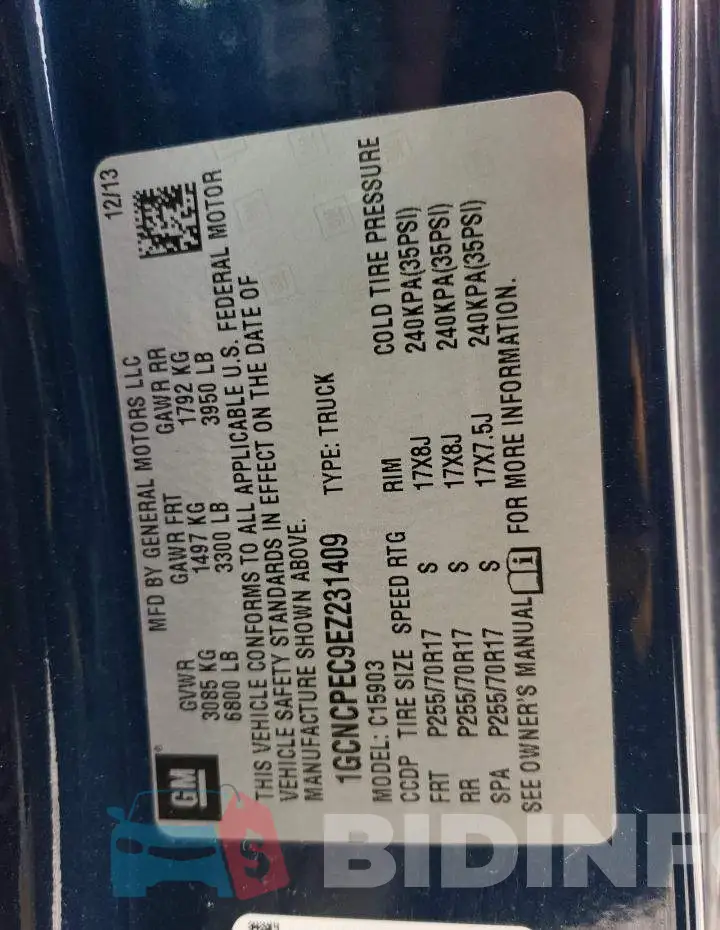 1GCNCPEC9EZ231409 Photo# 12