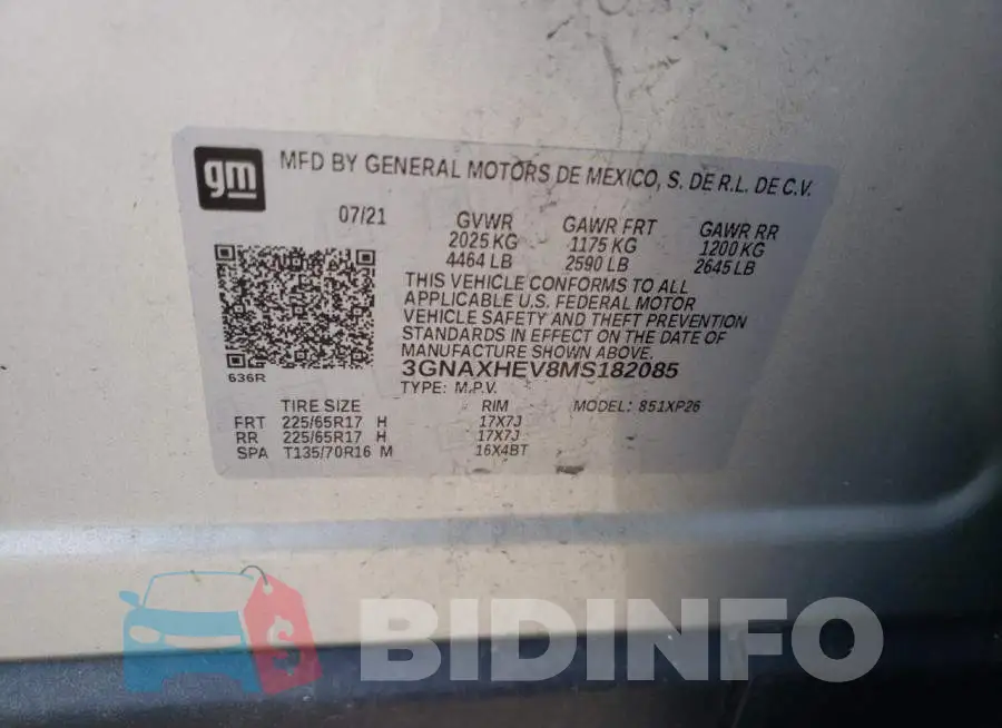 3GNAXHEV8MS182085 Photo# 13