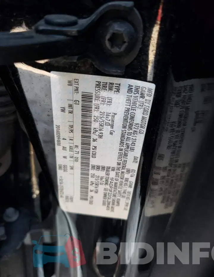 1FADP3F22GL286455 Photo# 12
