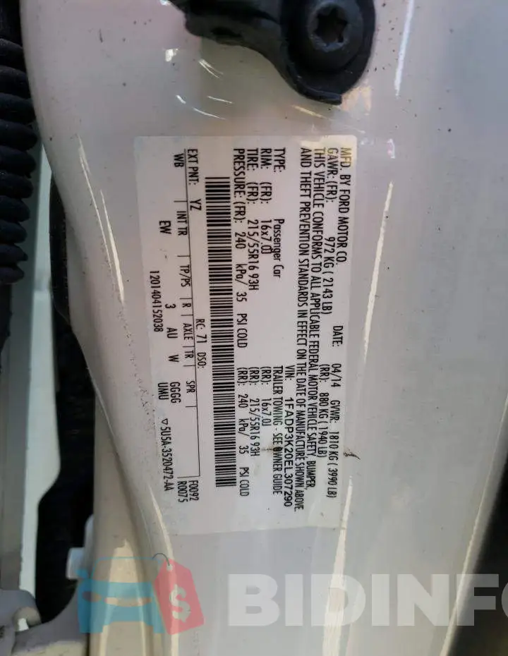 1FADP3K20EL307290 Photo# 12