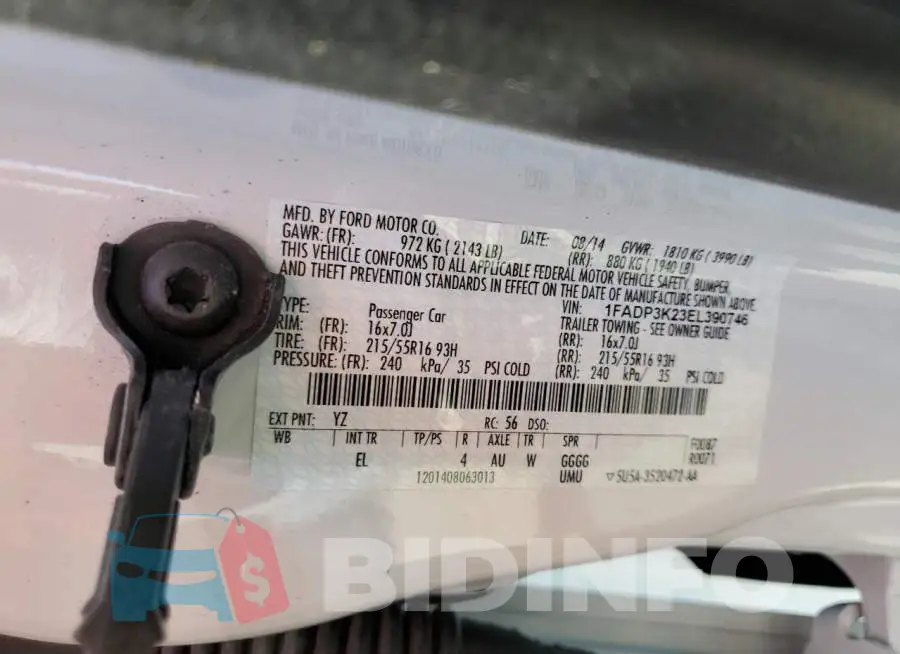 1FADP3K23EL390746 Photo# 12