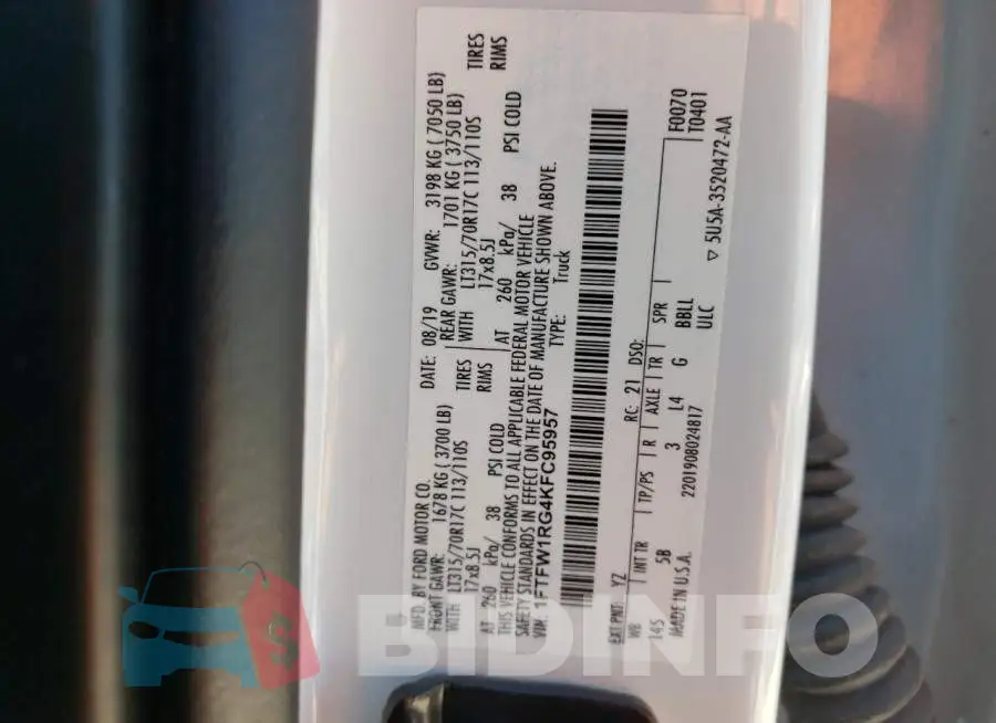 1FTFW1RG4KFC95957 Photo# 13
