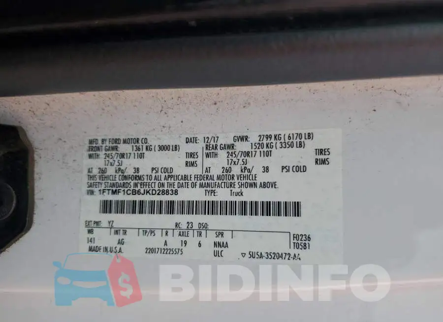 1FTMF1CB6JKD28838 Photo# 12