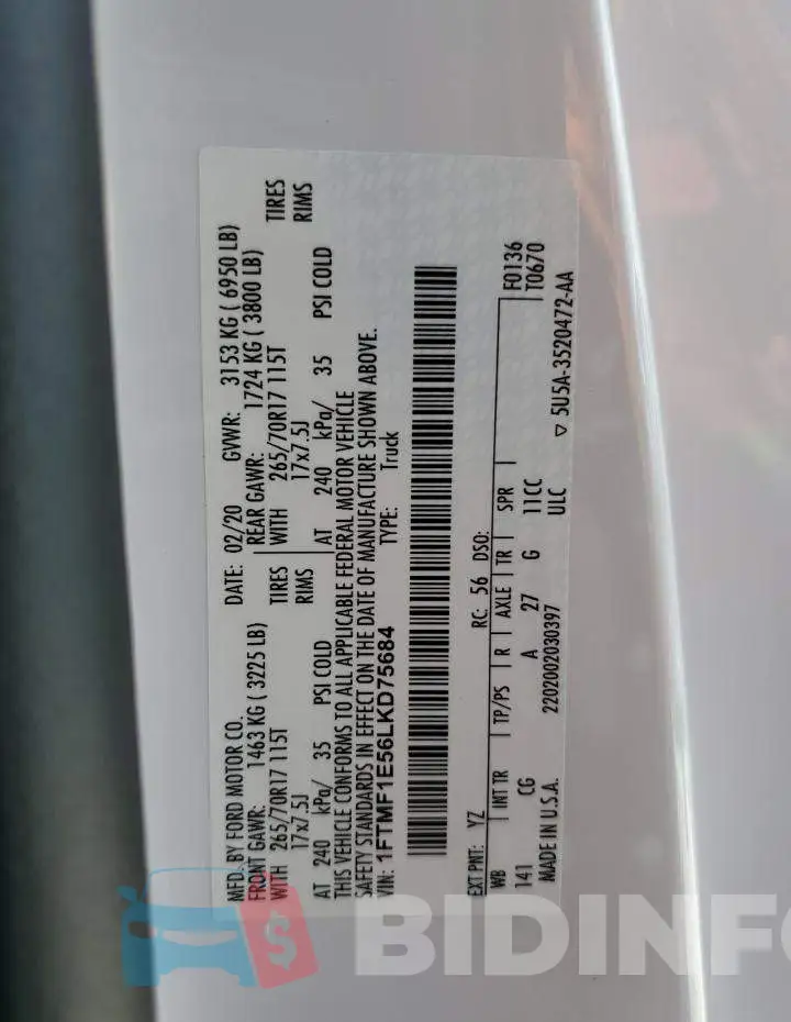 1FTMF1E56LKD75684 Photo# 12