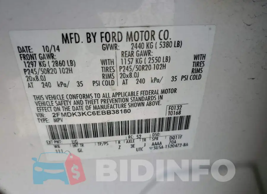 2FMDK3KC6EBB38180 Photo# 13