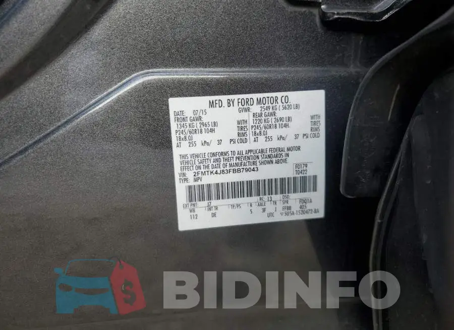 2FMTK4J83FBB79043 Photo# 12