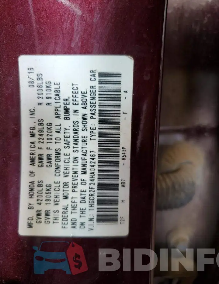 1HGCR2F34HA042467 Photo# 13