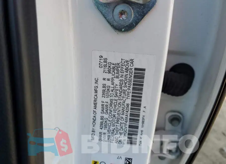 1HGCV1F4XKA142546 Photo# 12