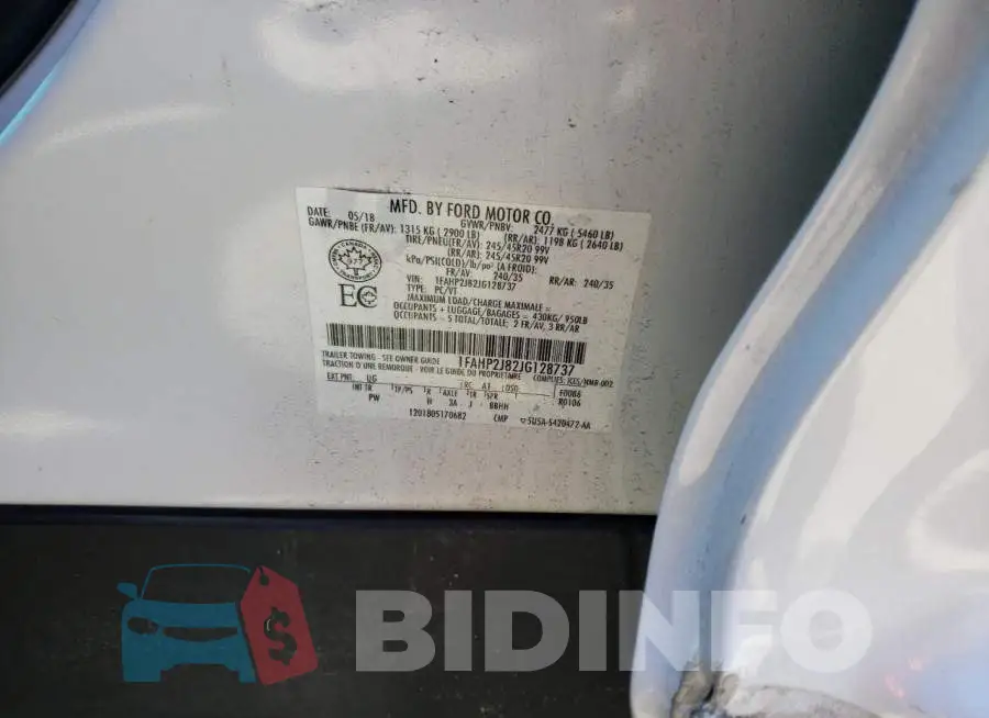 1FAHP2J82JG128737 Photo# 13
