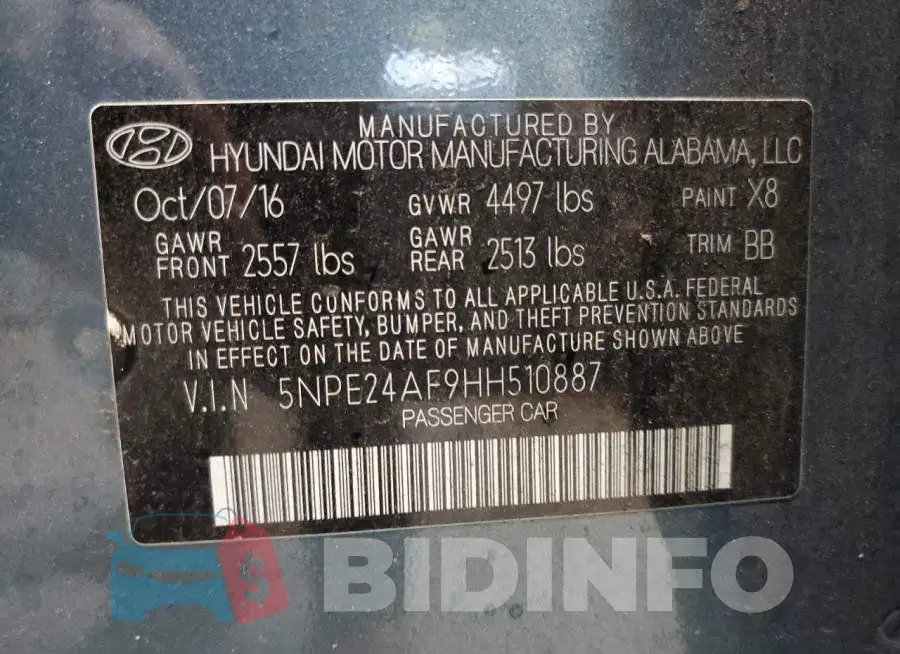 5NPE24AF9HH510887 Photo# 12