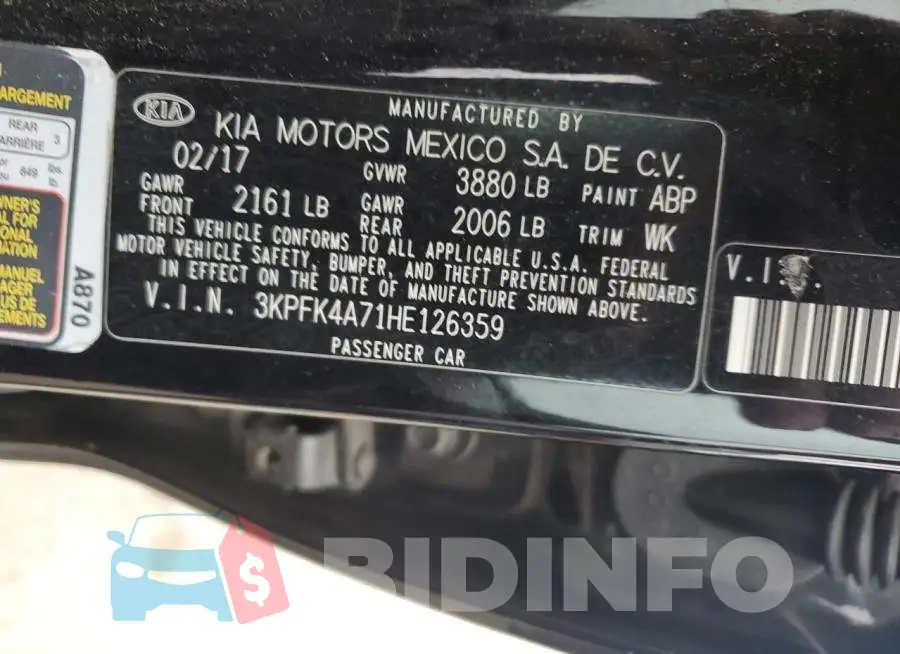 3KPFK4A71HE126359 Photo# 12