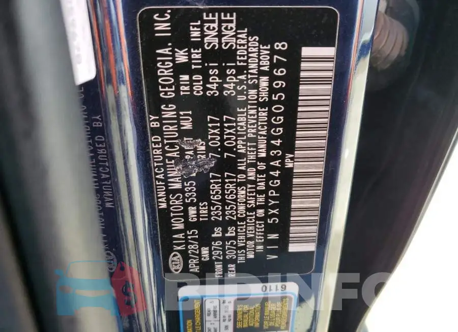 5XYPG4A34GG059678 Photo# 13