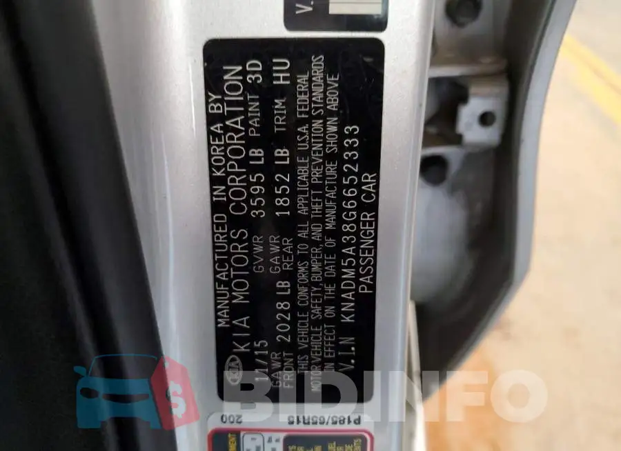 KNADM5A38G6652333 Photo# 13