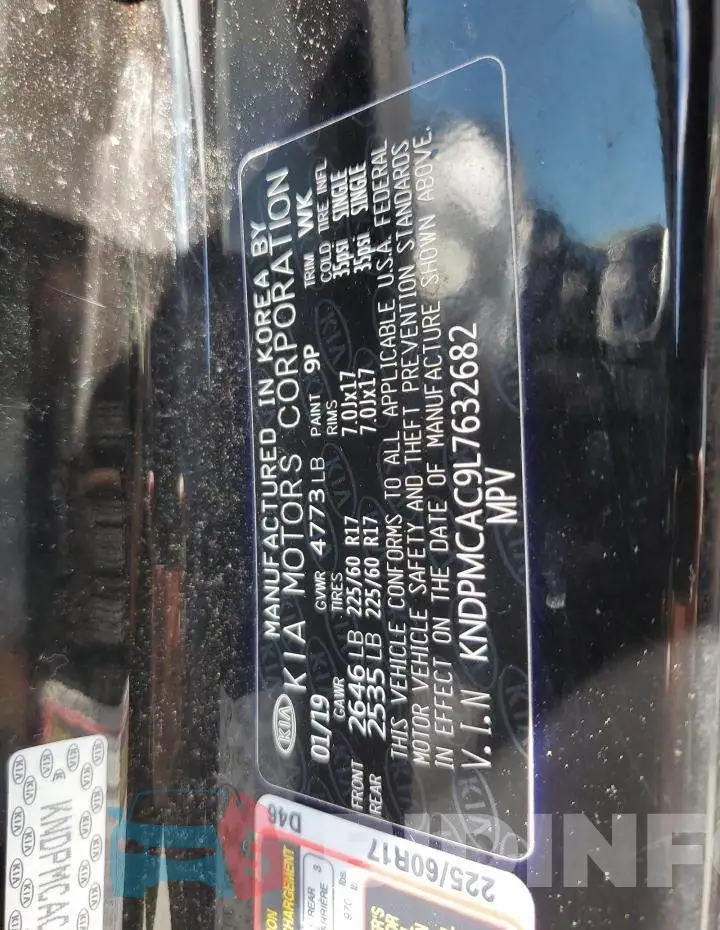 KNDPMCAC9L7632682 Photo# 13