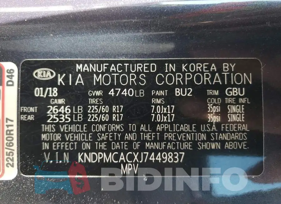 KNDPMCACXJ7449837 Photo# 14