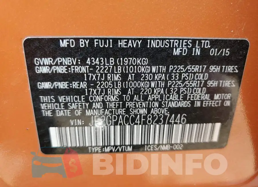 JF2GPACC4F8237446 Photo# 12