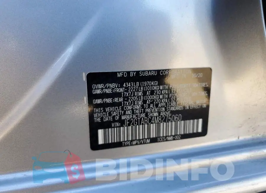 JF2GTABC4M8275060 Photo# 12